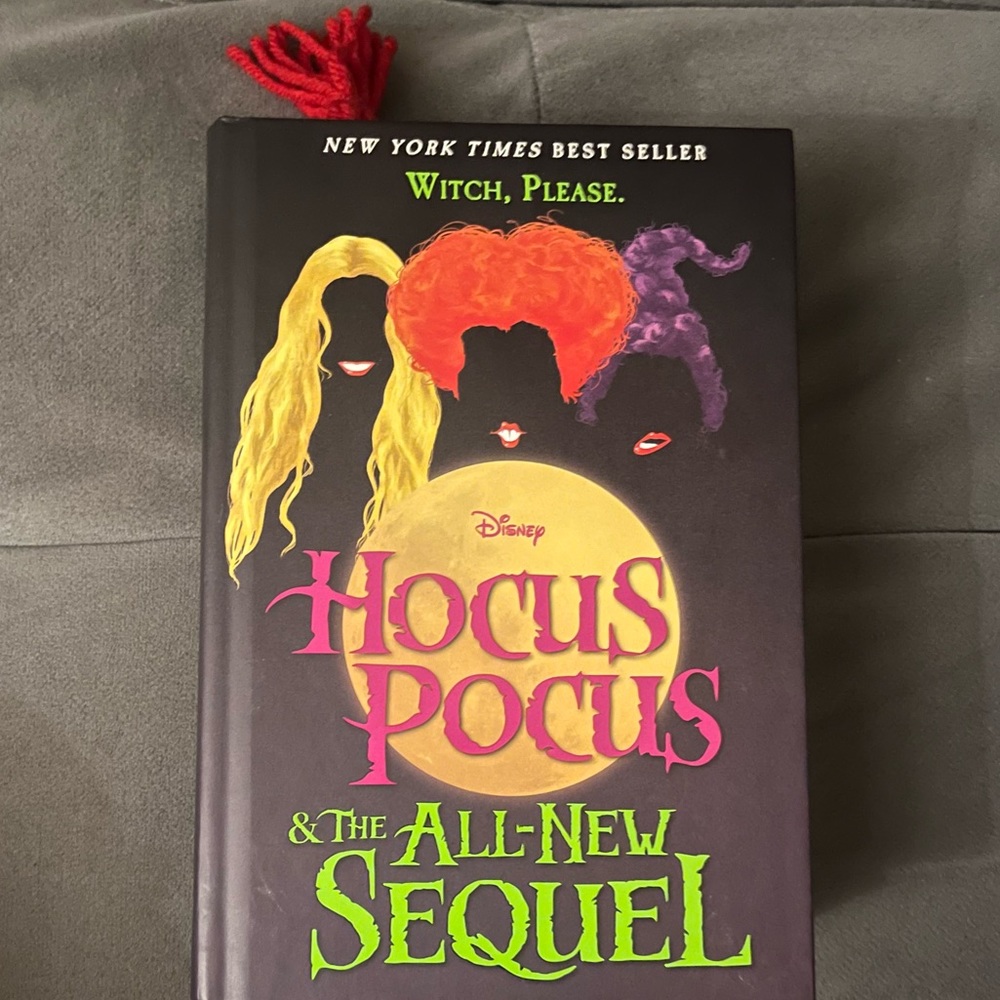 Hocus pocus book with custom made crochet bookmark